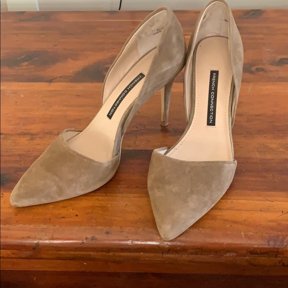 French connection suede d’orsay heels